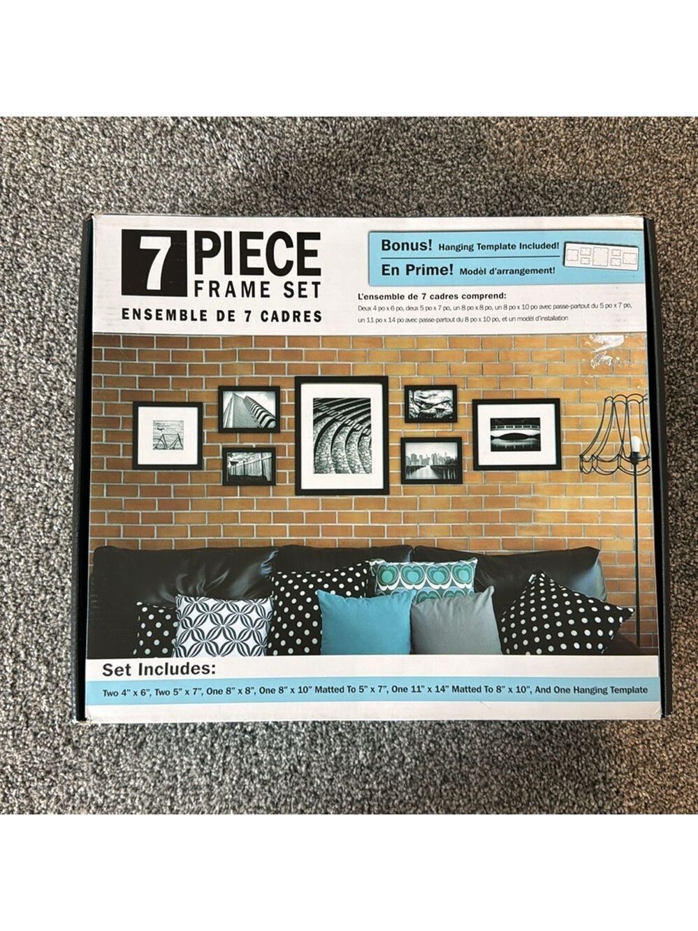 7 Piece Frame Set with Black and White Frames